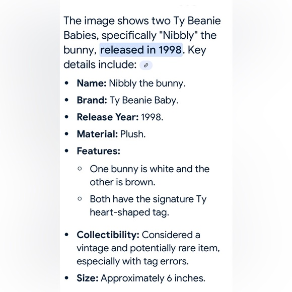 90s Ty Beanie Babies bunny rabbits Nibby Nibbler Bunny Rabbit Retired 1990s LOT - Picture 16 of 16